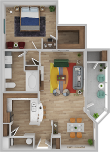The Pinehurst-One Bedroom / One Bath - 892 Sq.Ft.*